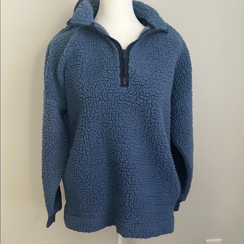 Aerie Blue Sherpa Top